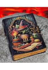 BB Miscellaneous - Leather Journal Grimoire Witch's Hat & Potions 18x13cm