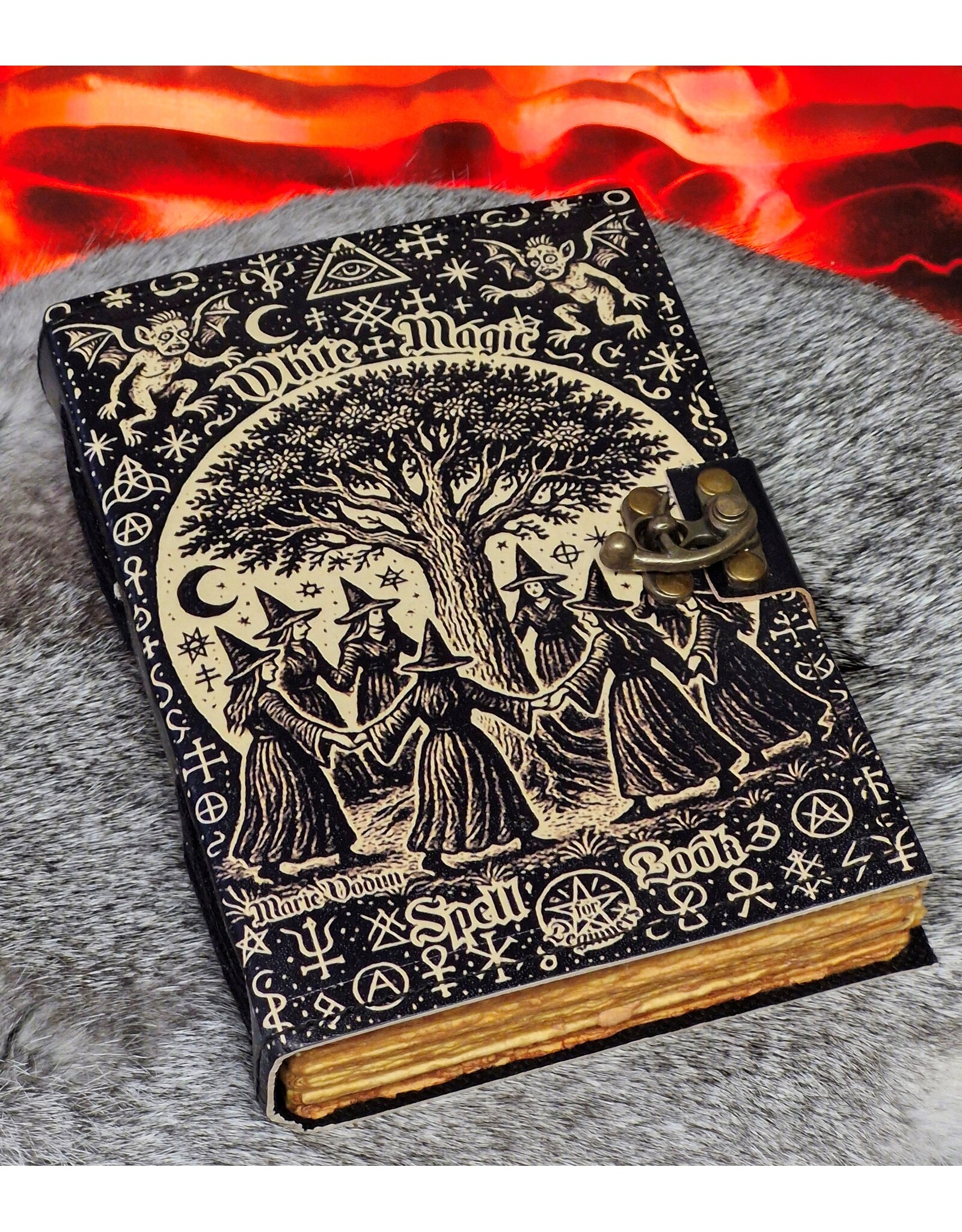 BB Miscellaneous - Leren Notitieboek Grimoire White Magic 18x13cm