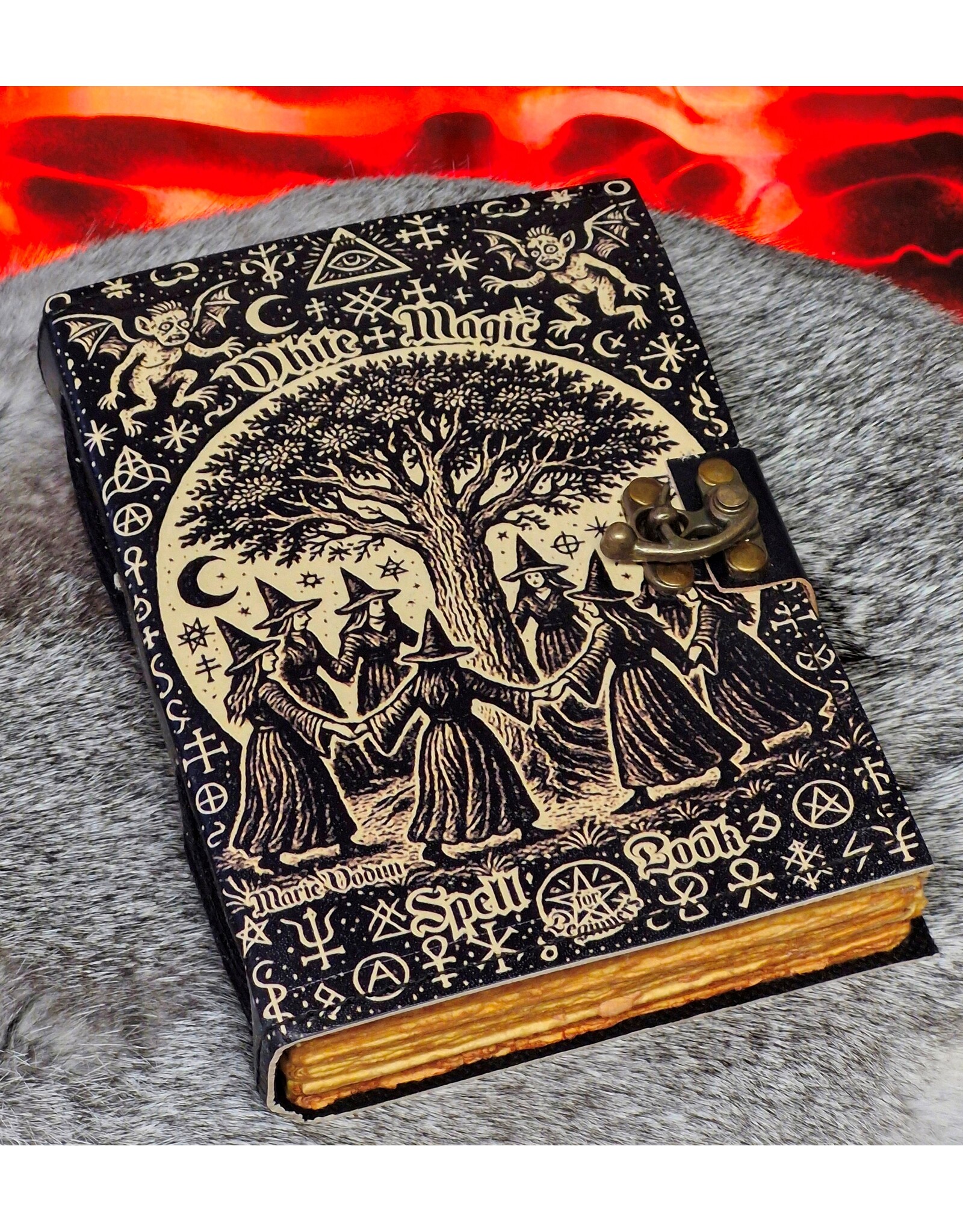 BB Miscellaneous - Leren Notitieboek Grimoire White Magic 18x13cm