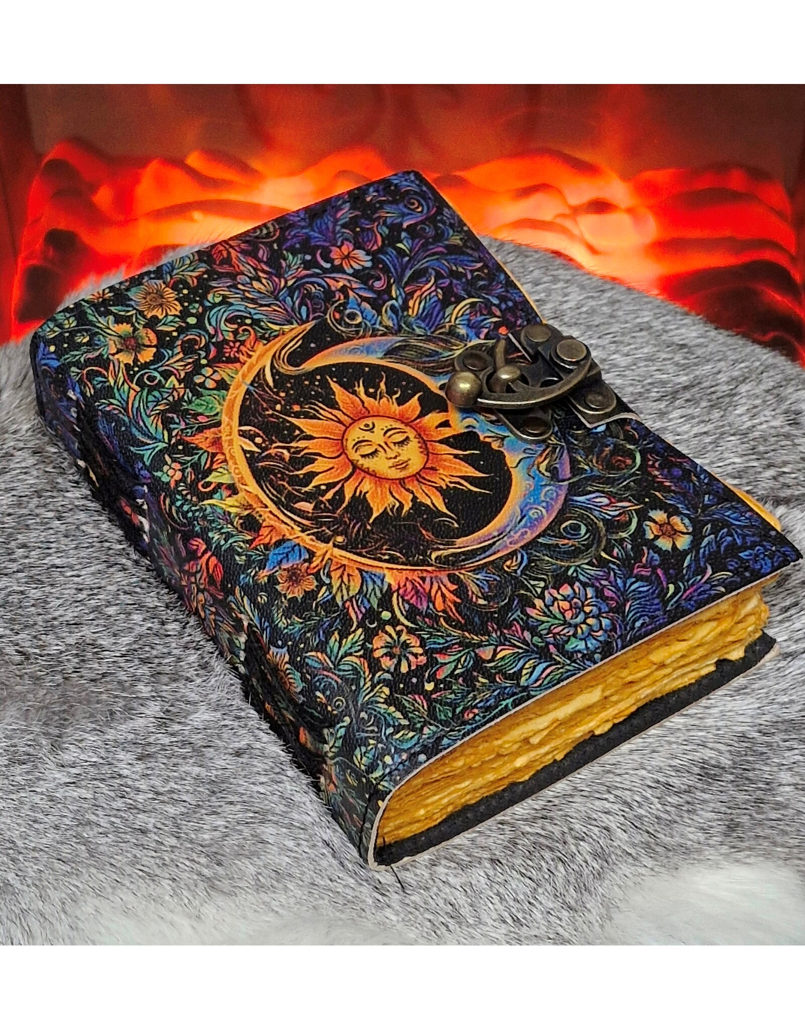 RK Miscellaneous - Leren Vintage Dagboek met Zon & Maan