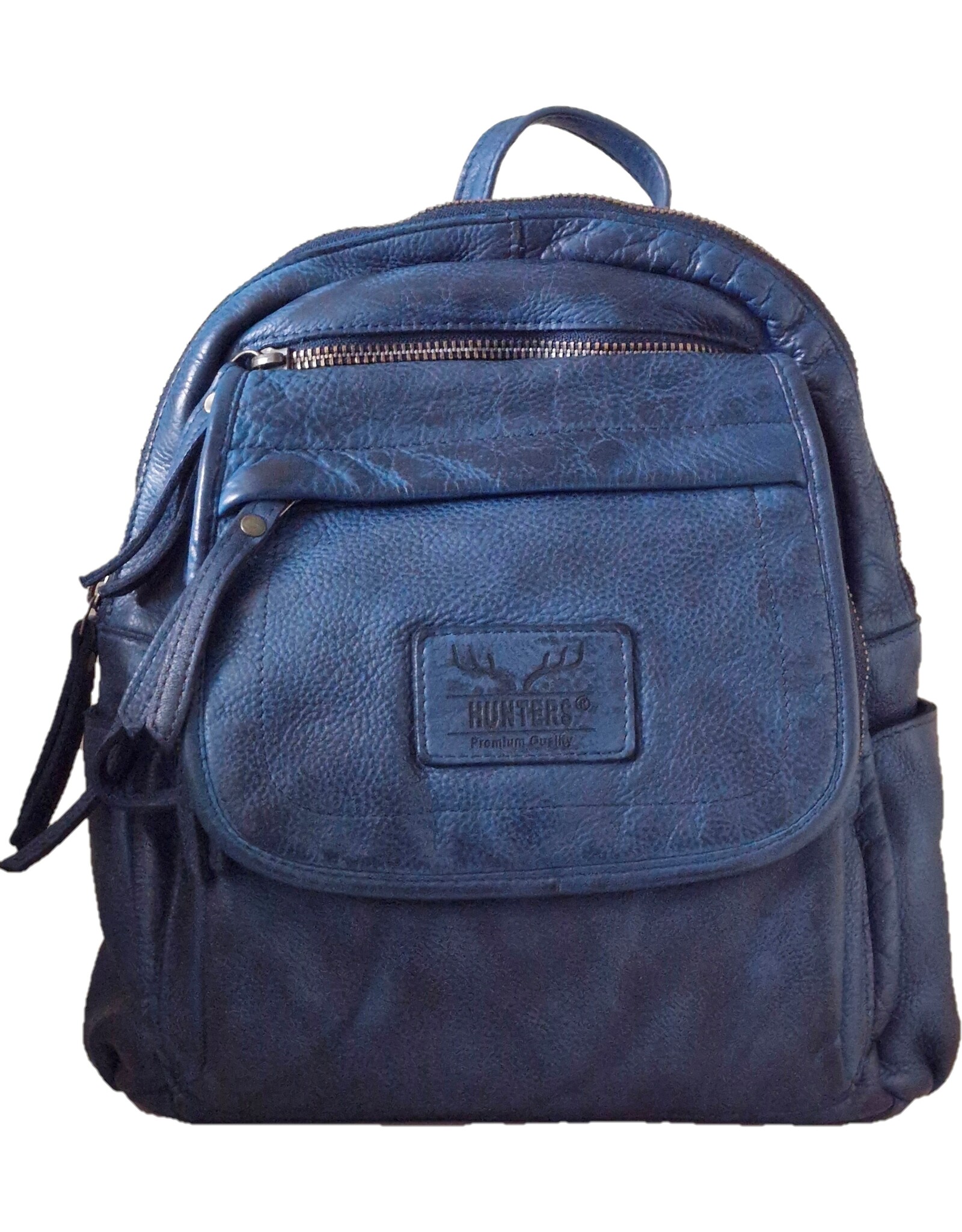 Hunters Leather backpacks Leather shoppers - Hunters Leather Backpack Washed Leather Blue