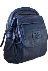 Hunters Leren rugzakken  Leren shoppers - Hunters Leren Rugzak Gewassen Leer blauw