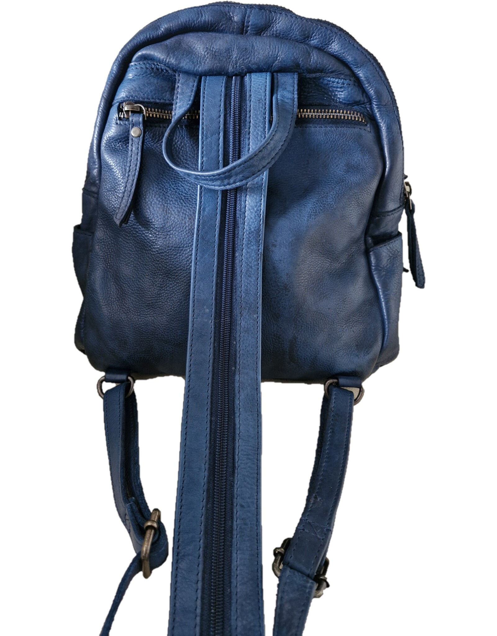 Hunters Leather backpacks Leather shoppers - Hunters Leather Backpack Washed Leather Blue