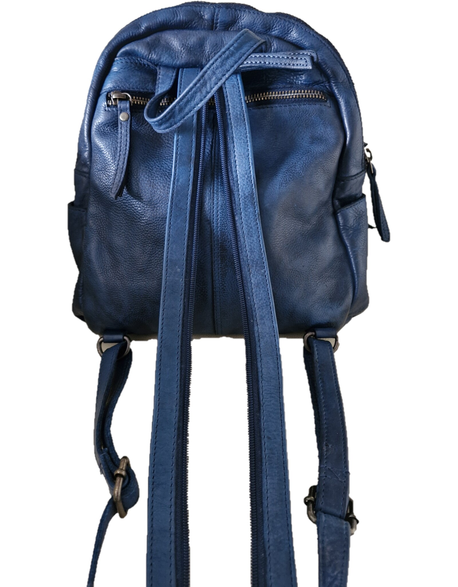 Hunters Leren rugzakken  Leren shoppers - Hunters Leren Rugzak Gewassen Leer blauw