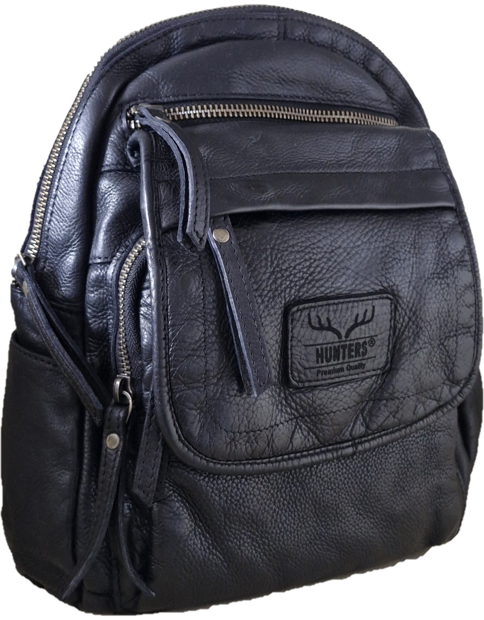 Hunters Leather backpacks Leather shoppers - Hunters Leather Backpack Washed Leather black