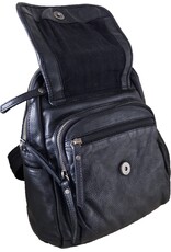 Hunters Leren rugzakken  Leren shoppers - Hunters Leren Rugzak Gewassen Leer zwart