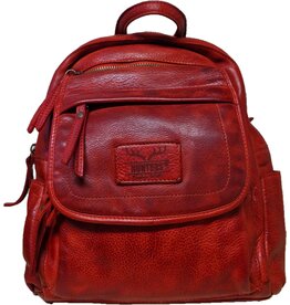 Hunters Hunters Leren Rugzak Gewassen Leer rood