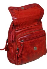 Hunters Leren rugzakken en leren shoppers - Hunters Leren Rugzak Gewassen Leer rood