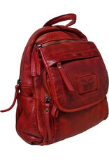 Hunters Leren rugzakken en leren shoppers - Hunters Leren Rugzak Gewassen Leer rood
