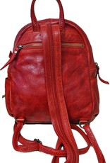 Hunters Leather backpacks  and leather shoppers - Hunters Leather Backpack Washed Leather Red