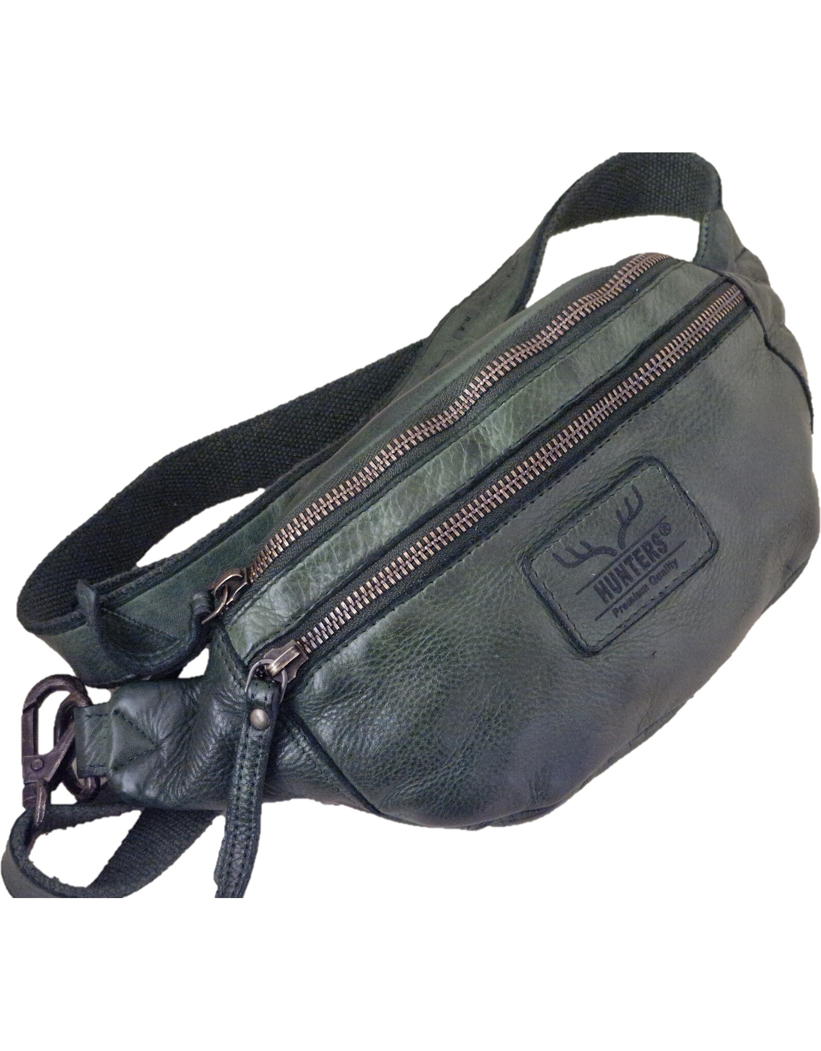 Hunters Leren Festivaltasjes, heuptassen en riemtassen - Hunters Leren Heuptas Fanny pack groen