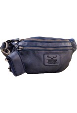 Hunters Leren Festivaltasjes, heuptassen en riemtassen - Hunters Leren Heuptas Fanny pack blauw