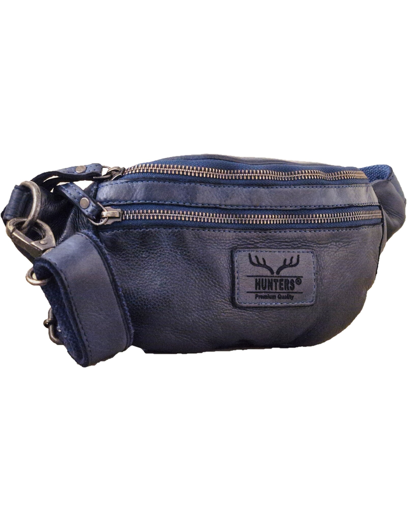 Hunters Leren Festivaltasjes, heuptassen en riemtassen - Hunters Leren Heuptas Fanny pack blauw
