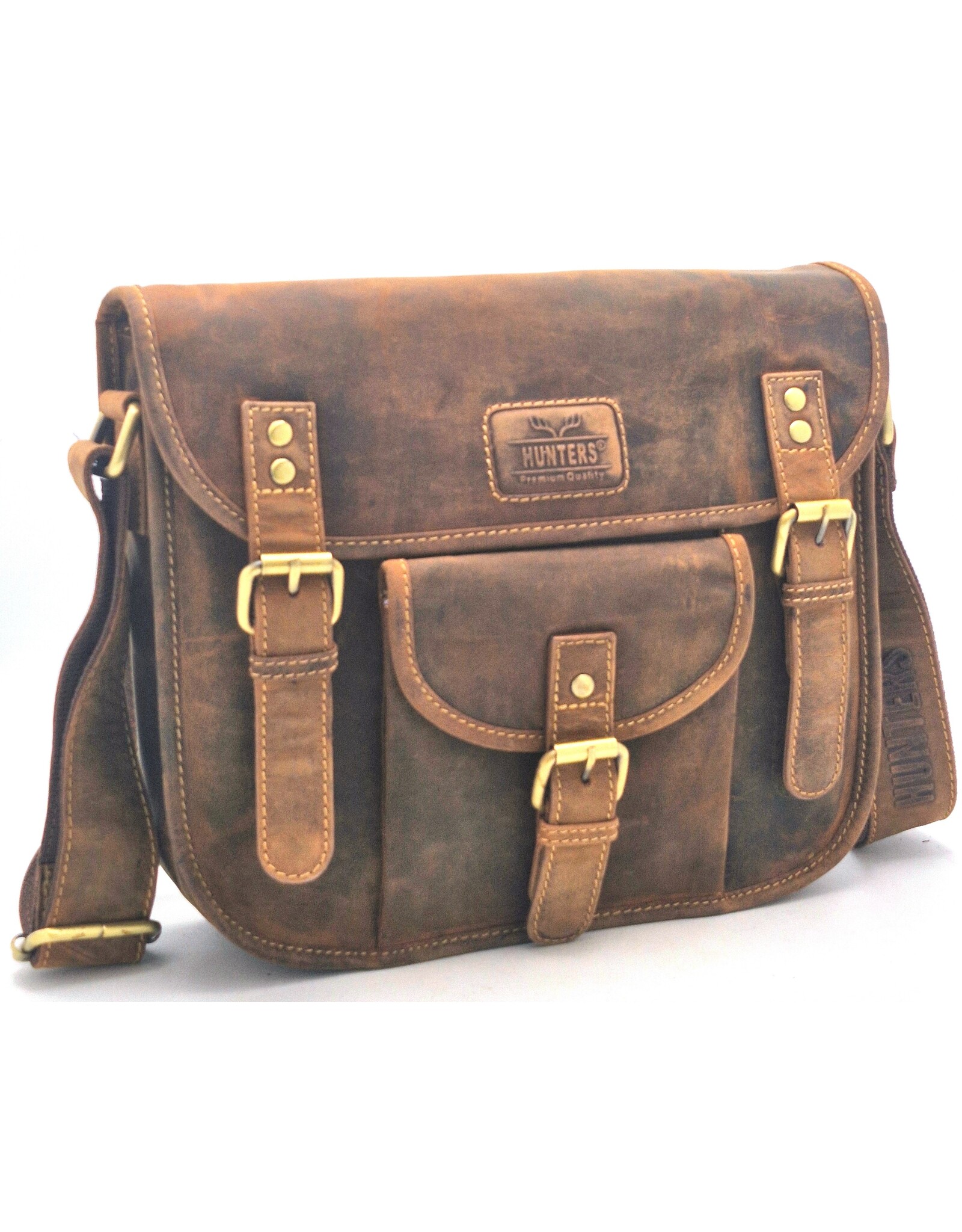 Hunters Leren tassen - Hunters Messengertas 'Vintage Schooltas'