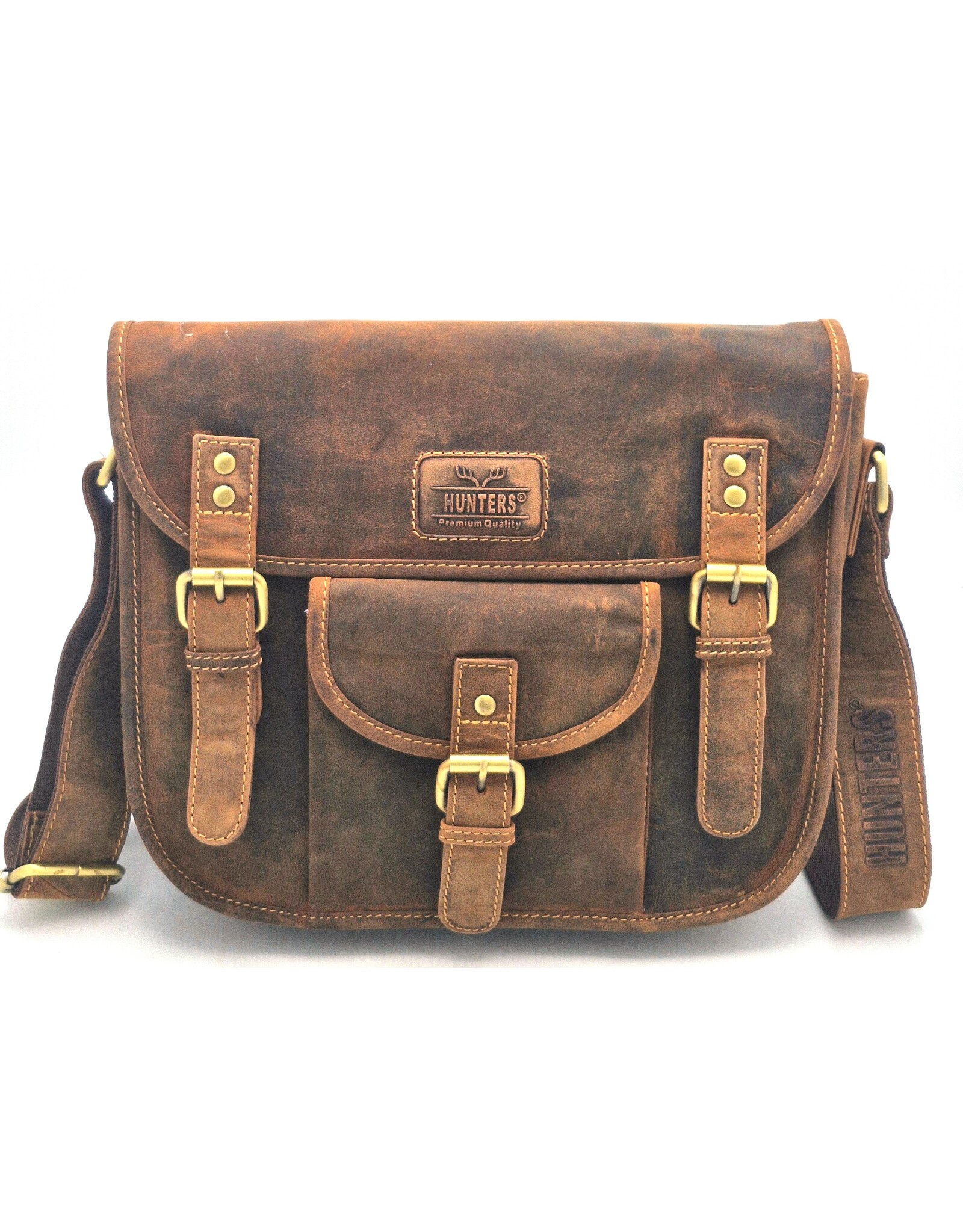 Hunters Leren tassen - Hunters Messengertas 'Vintage Schooltas'