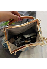 Marina Vintage bags Retro bags - Vintage Fabric Handbag With Embossed Flowers, Blue