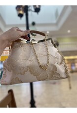 Marina Vintage bags Retro bags - Vintage Fabric Handbag With Embossed Flowers, Pink