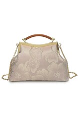 Marina Vintage tassen Retro tassen - Vintage Stoffen Handtasje Met Reliëf Bloemen roze