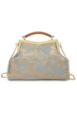 Marina Retro tassen Vintage tassen - Vintage Stoffen Handtasje Met Reliëf Bloemen groen