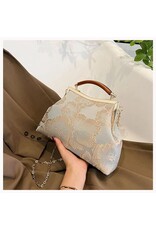 Marina Retro tassen Vintage tassen - Vintage Stoffen Handtasje Met Reliëf Bloemen groen