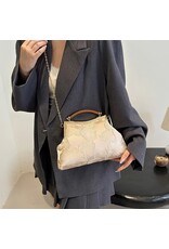 Banned Retro tassen Vintage tassen -  Vintage Stoffen Handtasje Met Reliëf Bloemen beige