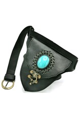 Trukado Leren Festivaltasjes, heuptassen en riemtassen - Leren Heuptas Ibiza Turquoise Steen en Vintage haakje