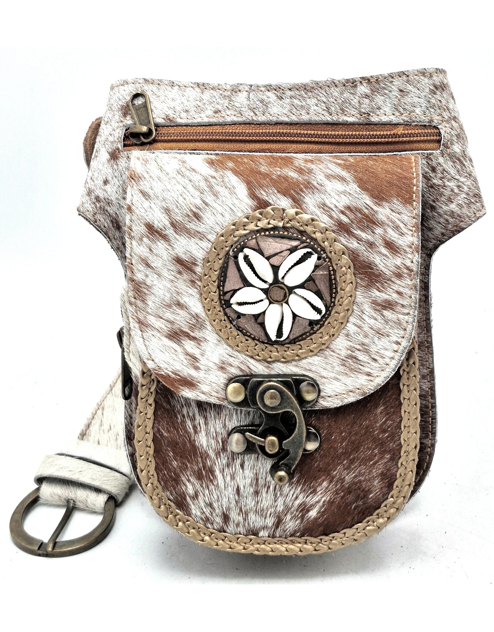 Trukado Leather Festival bags, waist bags and belt bags -  Cowhide fanny pack with hook Festival bag Ibiza Style