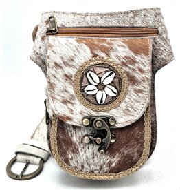 Trukado Koeienhuid Heuptas met haakje Festivaltasje Ibiza Stijl