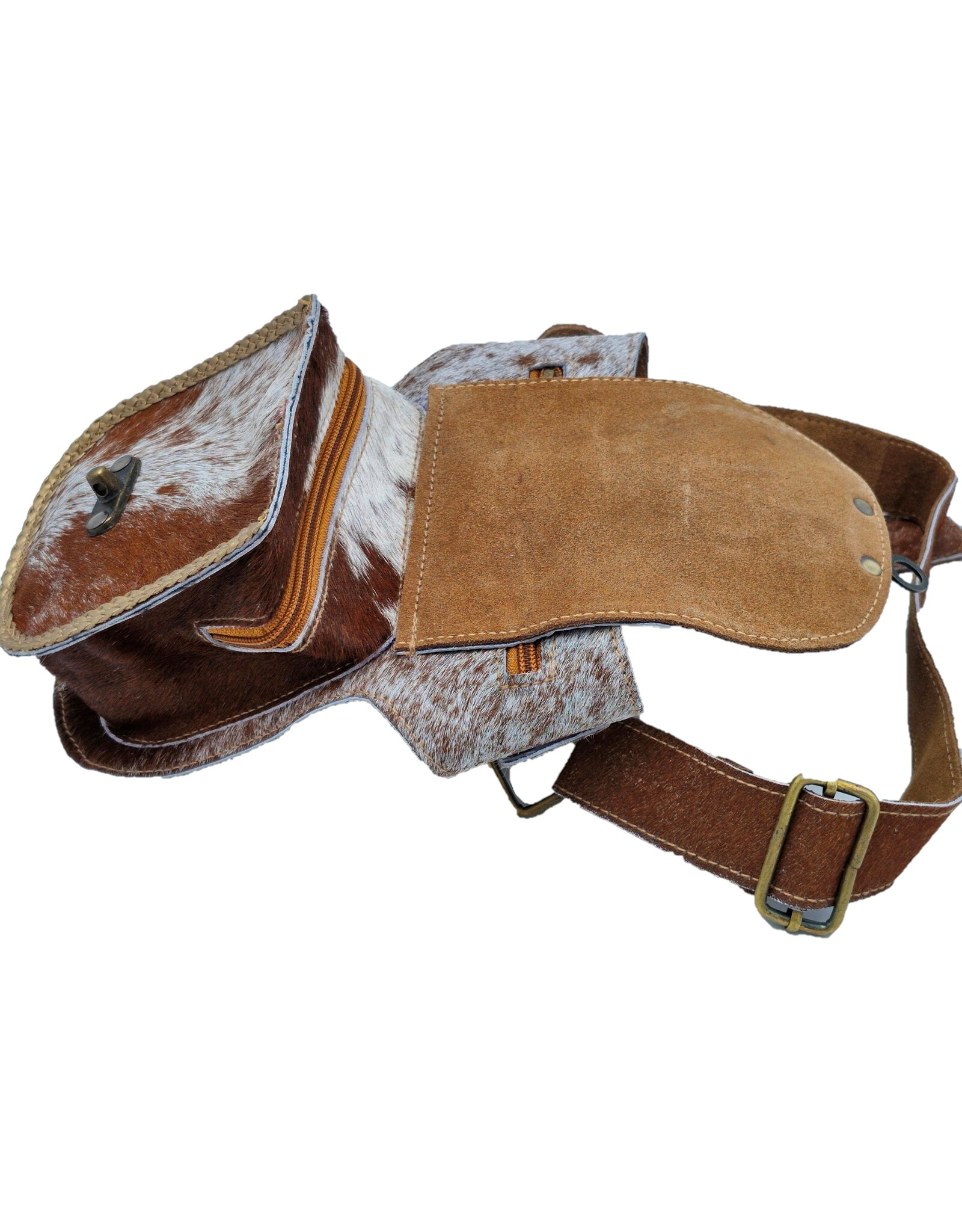 Trukado Leather Festival bags, waist bags and belt bags -  Cowhide fanny pack with hook Festival bag Ibiza Style