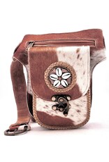 Trukado Small leather bags, cluches and more - Cowhide Hipbag with Shells and Vintage Hook Indian
