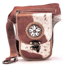 Trukado Cowhide Hipbag with Shells and Vintage Hook Indian