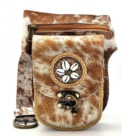 Trukado Waistbag Cowhide with Vintage Hook and Shells ornament ‘Ibiza’