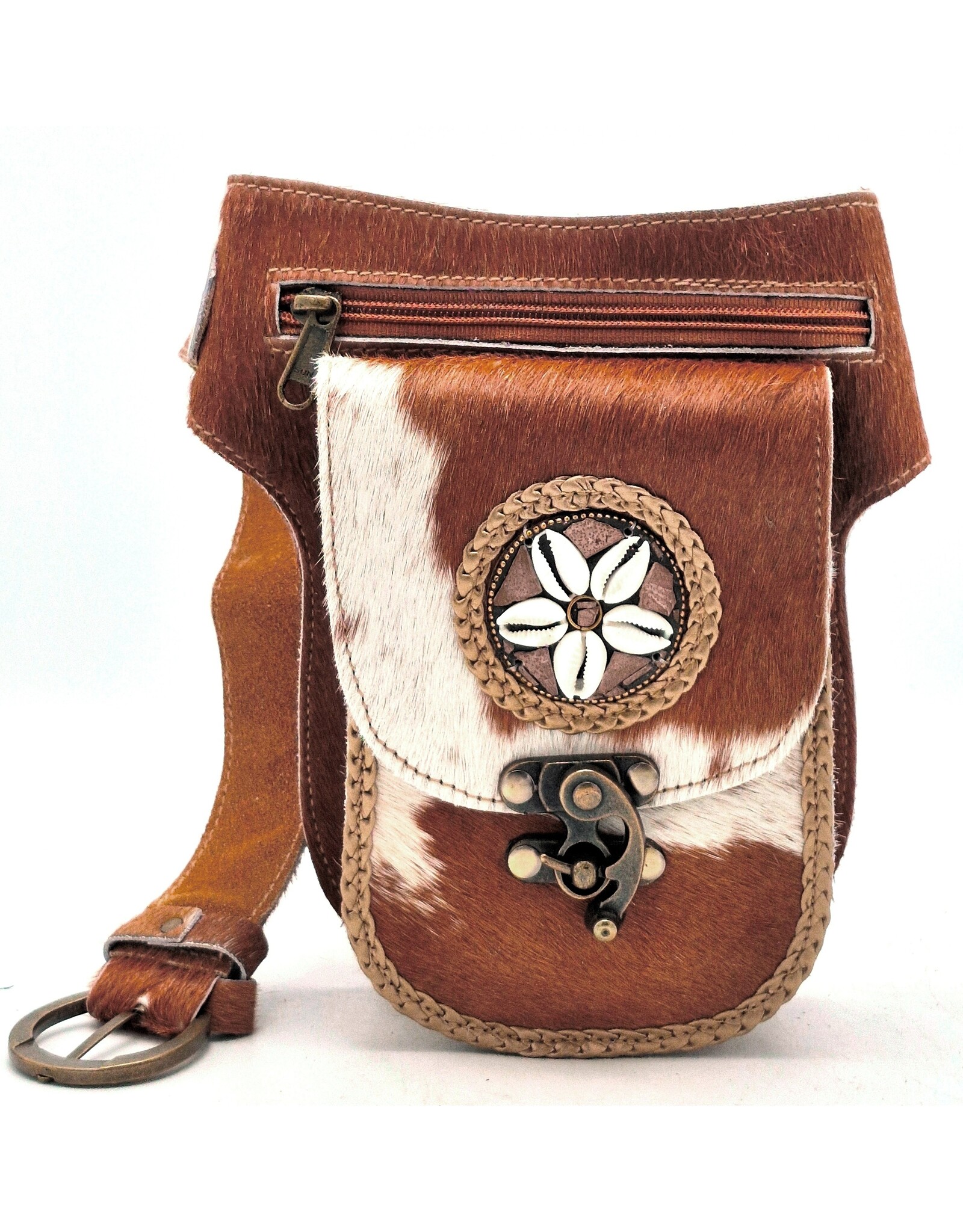 Trukado Leather Festival bags, waist bags and belt bags - Cowhide waist bag with Vintage Hook