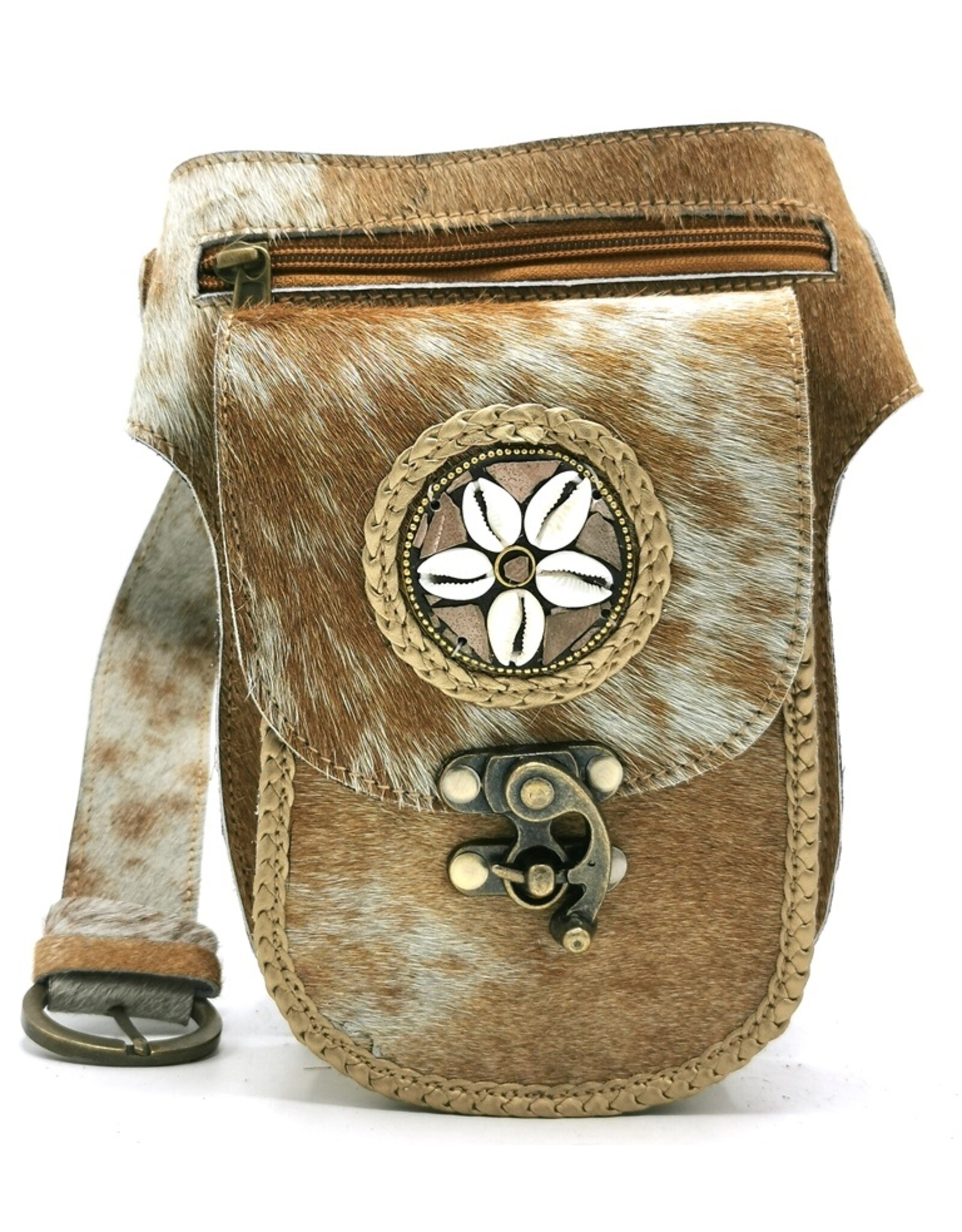 Trukado Leather Festival bags, waist bags and belt bags - Waist bag Cowhide with Vintage Hook Ibiza