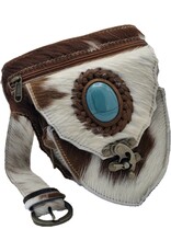 Trukado Leather Festival bags, waist bags and belt bags -   Cowhide waist bag with hook - Cowhide Festival Bag