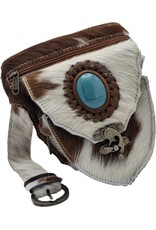 Trukado Leather Festival bags, waist bags and belt bags -   Cowhide waist bag with hook - Cowhide Festival Bag