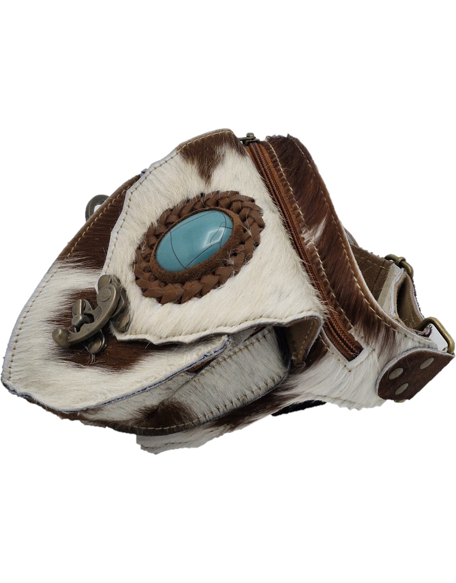 Trukado Leather Festival bags, waist bags and belt bags -   Cowhide waist bag with hook - Cowhide Festival Bag