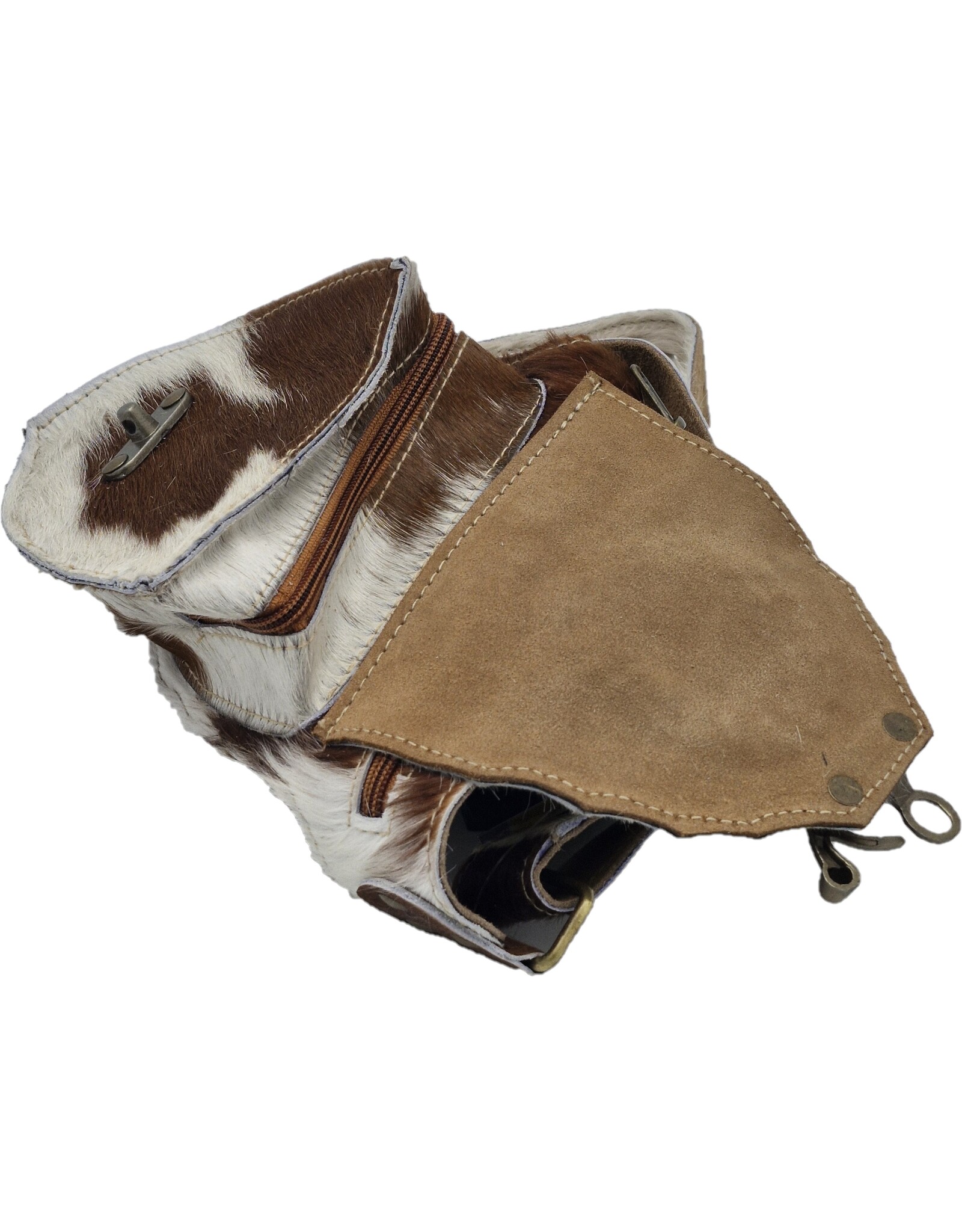 Trukado Leren Festivaltasjes, heuptassen en riemtassen -  Koeienhuid heuptas met haakje - Koeienhuid Festivaltasje