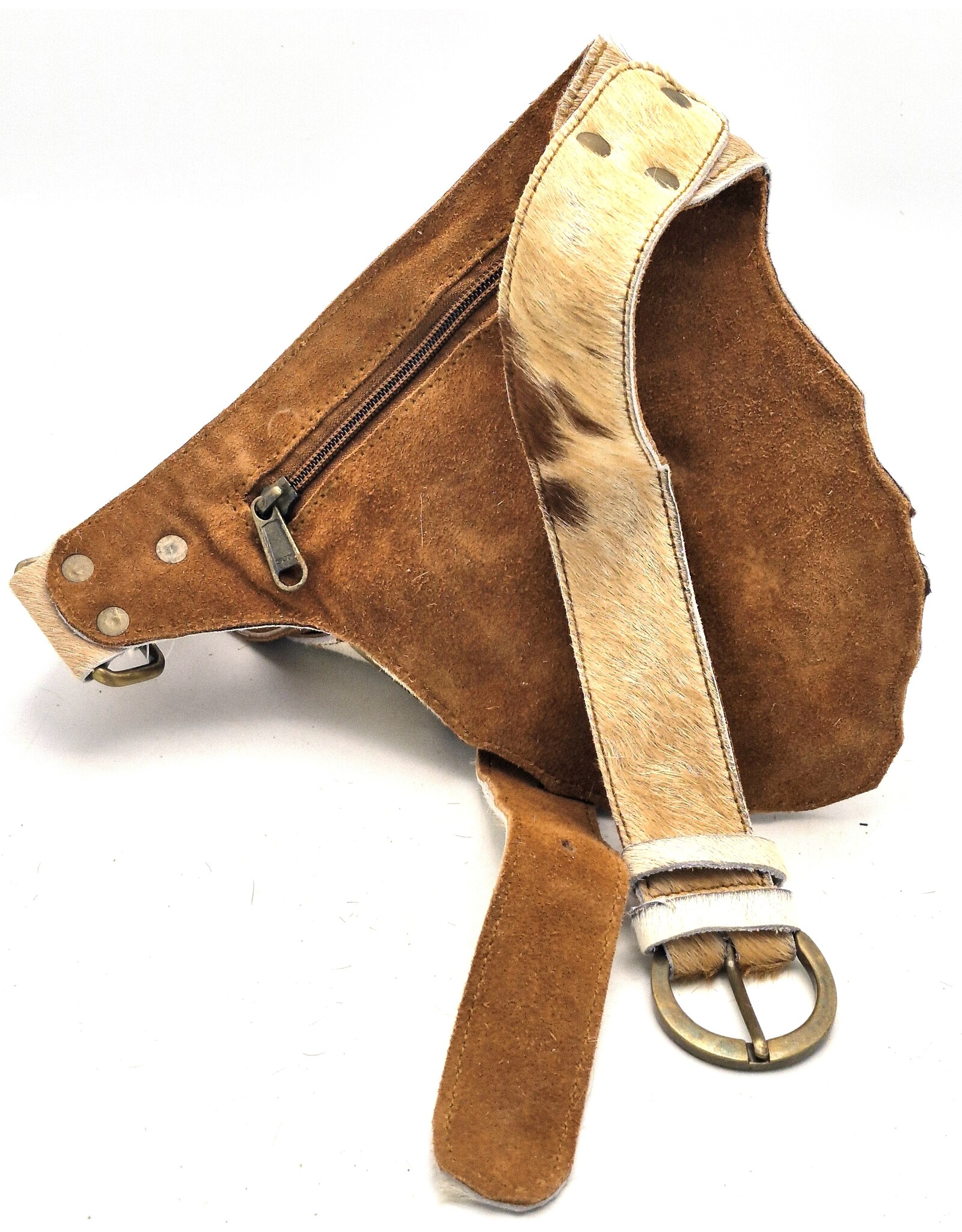 Trukado Leather Festival bags, waist bags and belt bags - Cowhide waist bag with Hook and Shells Ibiza Style