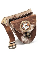 Trukado Leather Festival bags, waist bags and belt bags - Cowhide waist bag with Hook and Shells Ibiza Style