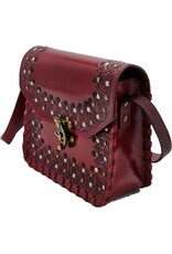 Trukado Leren Schoudertassen Leren crossbody tassen - Leren Zadeltas met Vintage Haakje en Studs rood