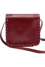 Trukado Leren Schoudertassen Leren crossbody tassen - Leren Zadeltas met Vintage Haakje en Studs rood
