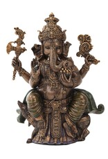 PT Giftware Beelden Collectables  - Ganesha Hindoeïstische God Zittend 20,3cm