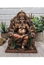 PT Giftware Figurines Collectables - Ganesha Hindu God Sitting on Throne