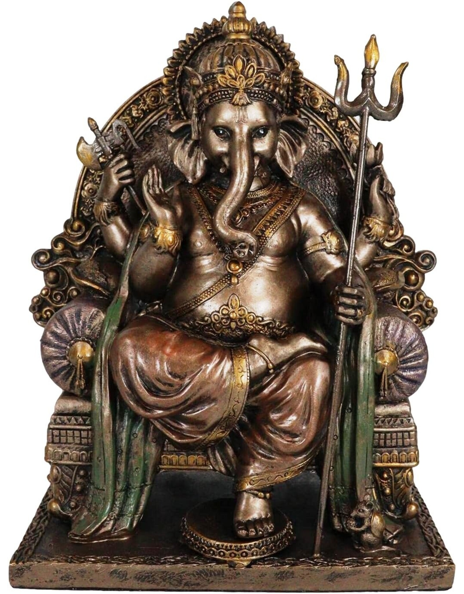 PT Giftware Beelden Collectables  - Ganesha Hindoeïstische God Zittend op Troon