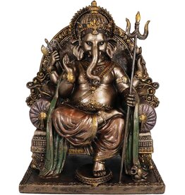 PT Ganesha Hindoeïstische God Zittend op Troon