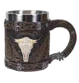 PT Western Cow Skull Mug