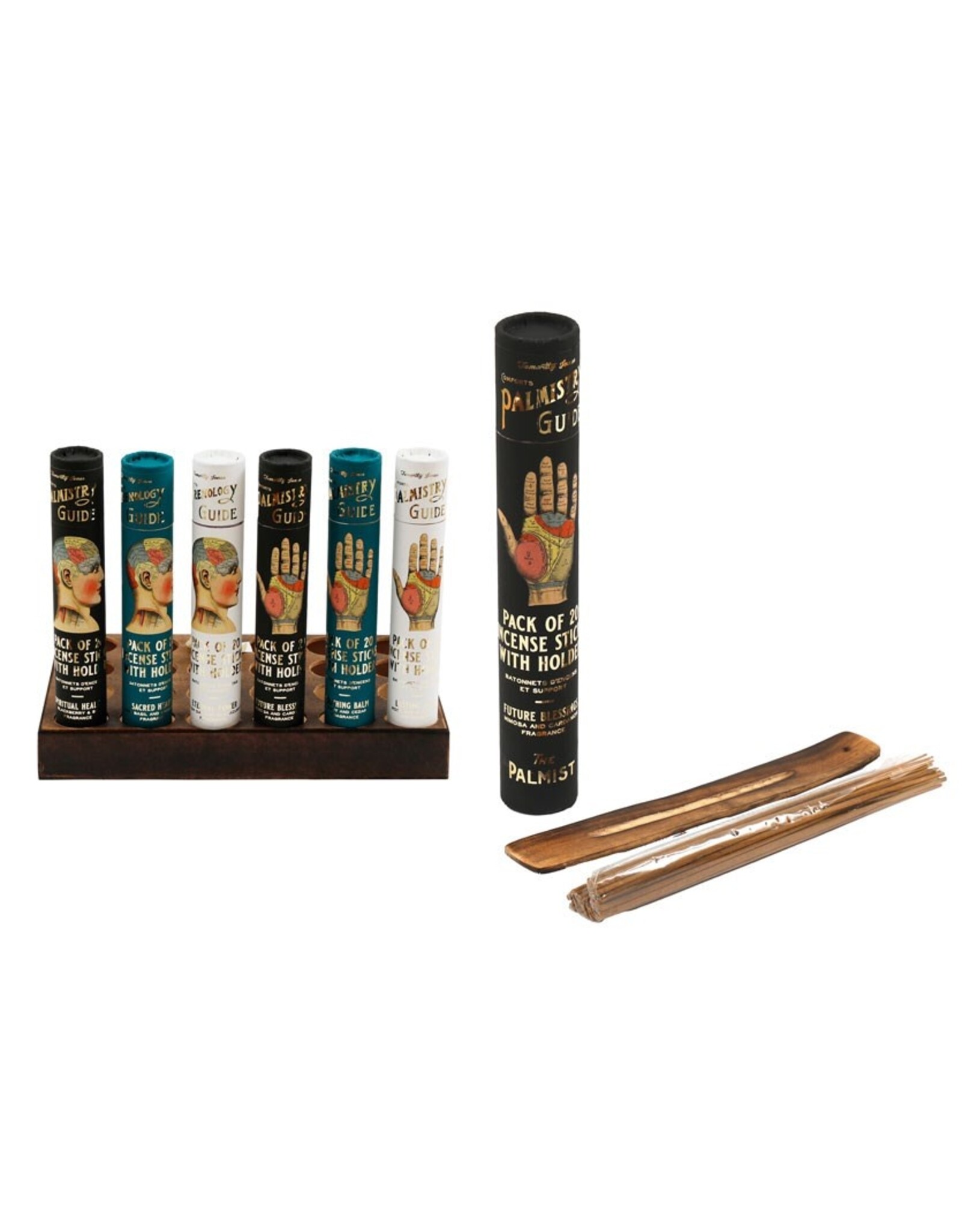 SMD Miscellaneous - Phrenology & Palmistry wierookstokjes met Houten Houder