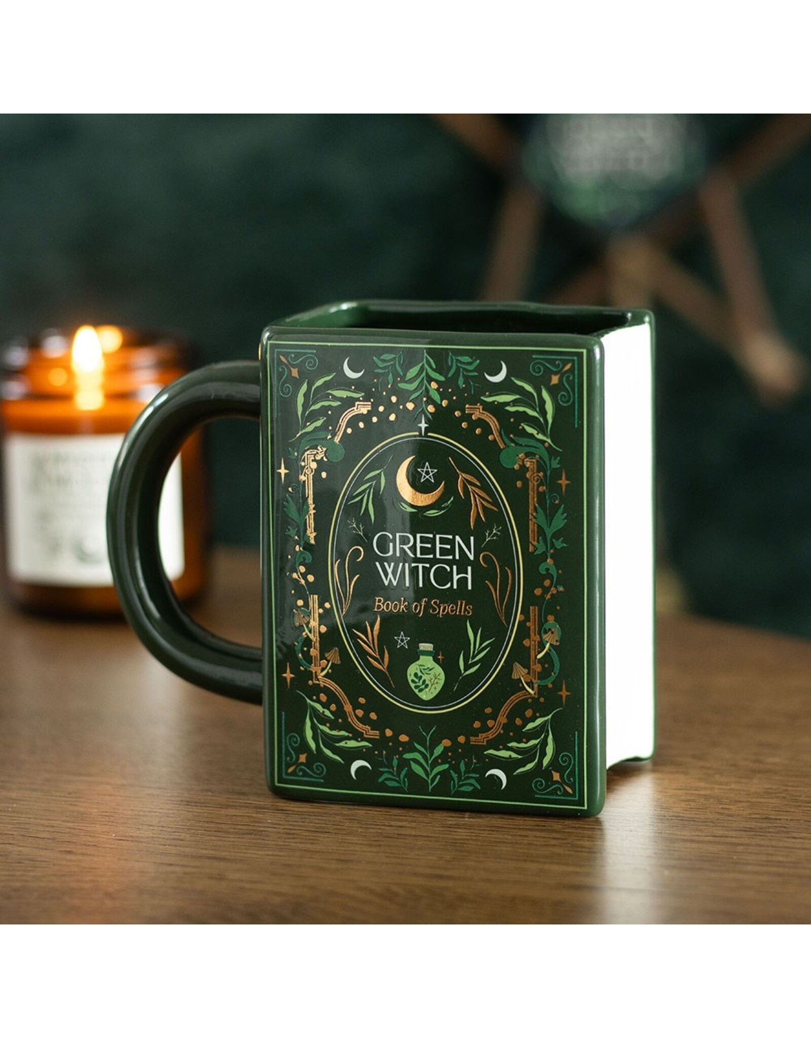 SWD Giftware & Lifestyle - Green Witch Book Shaped Mug