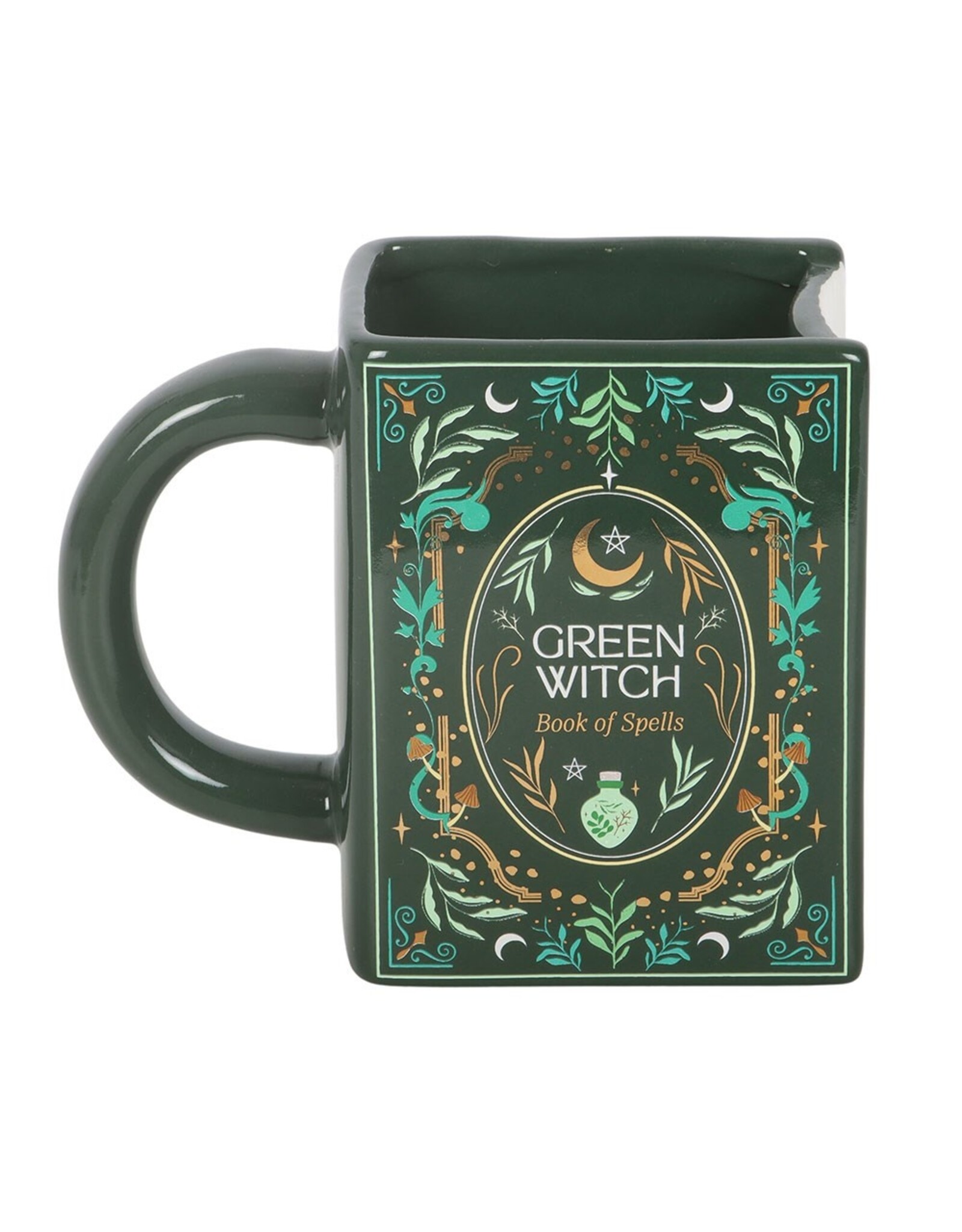 SWD Giftware & Lifestyle - Green Witch Mok in de Vorm van een Boek